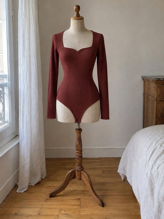 Body Abercrombie bordeaux, sur buste